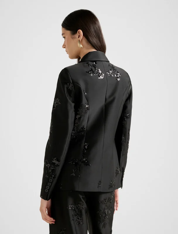 forever new  SONNIE Sequined Single Breasted Blazer for Women | Best Price UAE